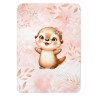 Panneau pour couverture à réaliser soi-même Bébé Loutre Pastel Corail - Certifié Oeko-Tex® | Mercerie des Princesses