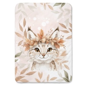 Coupon couverture Lynx d'Automne – tissu coton Oeko-Tex – 75x100