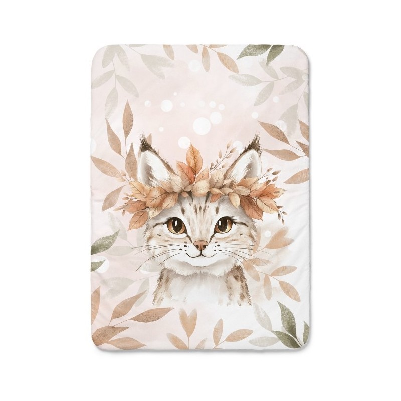 Coupon couverture Lynx d'Automne – tissu coton Oeko-Tex – 75x100