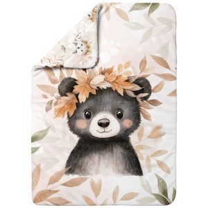  Coupon couverture Ours brun d'Automne – tissu coton Oeko-Tex – 75x100