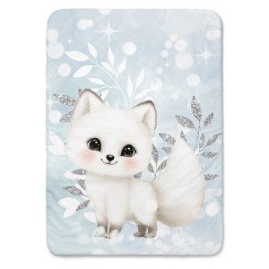 Coupon couverture Renard Arctics Animals – Oeko-Tex – 75x100