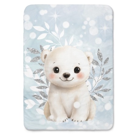 Coupon couverture Ourson Arctics Animals – Oeko-Tex – 75x100