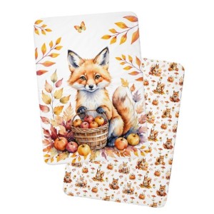 Coupon couverture Renard D'Automne – Oeko-Tex – 75x100