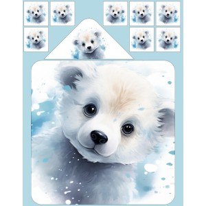 Cape de Bain Ourson Blanc  Mercerie des Princesses