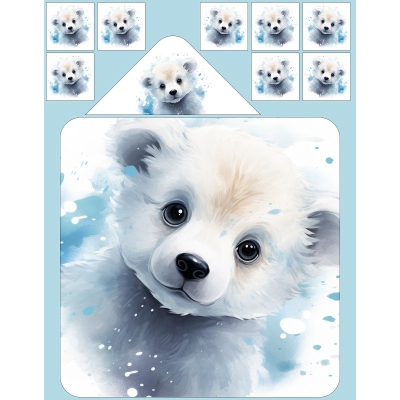 Cape de Bain Ourson Blanc  Mercerie des Princesses