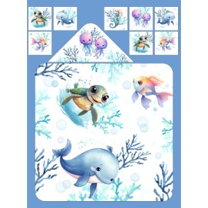  Cape de Bain Animaux Aquatiques  Mercerie des Princesses