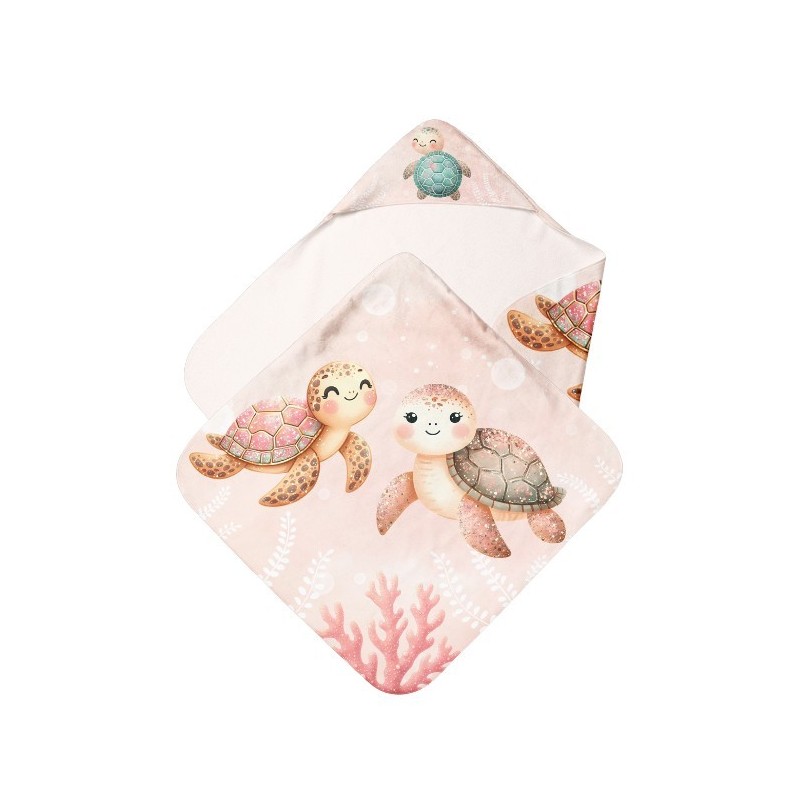 Cape de Bain Tortue Corail  Mercerie des Princesses