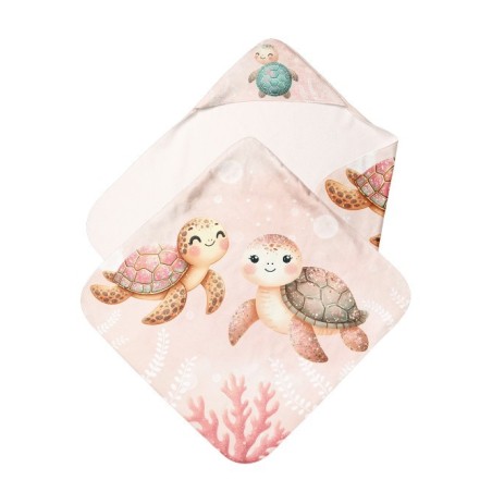 Cape de Bain Tortue Corail  Mercerie des Princesses