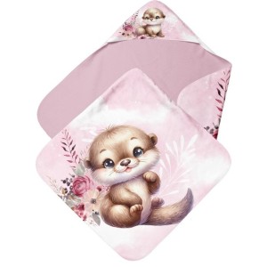Cape de Bain Loutres Rose  Mercerie des Princesses