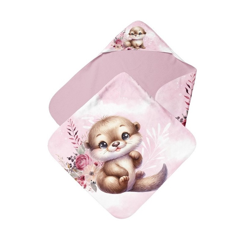 Cape de Bain Loutres Rose  Mercerie des Princesses