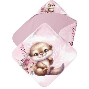  Cape de Bain Loutres Rose  Mercerie des Princesses