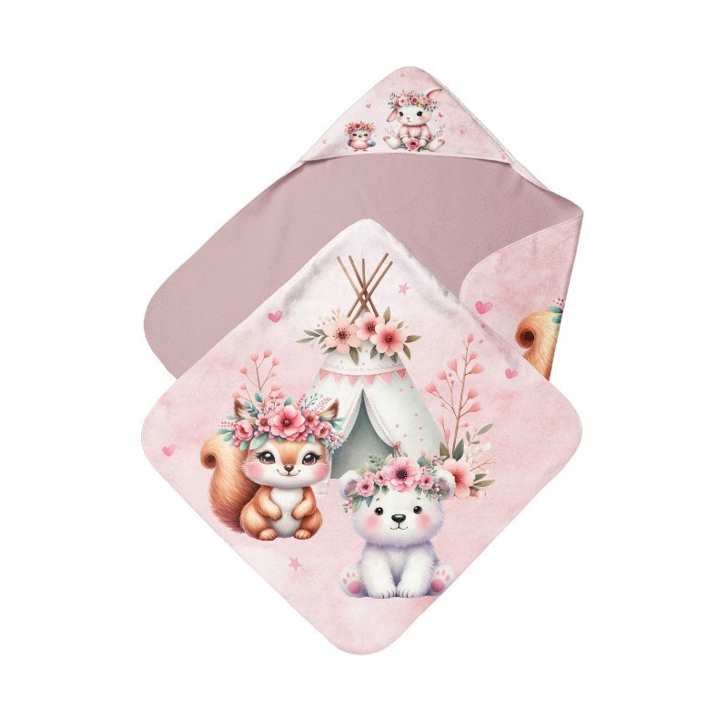 Cape de Bain Douceur Automnale Rose  Mercerie des Princesses