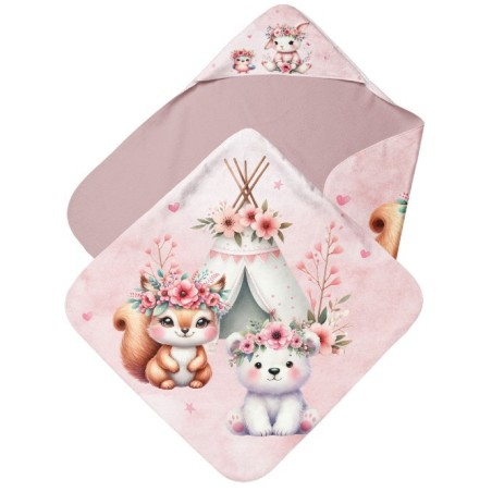 Cape de Bain Douceur Automnale Rose  Mercerie des Princesses