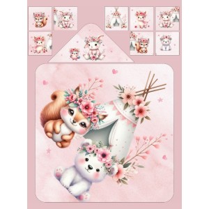  Cape de Bain Douceur Automnale Rose  Mercerie des Princesses