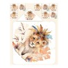  Panneau tissu pour cape de bain et lingettes motif "Lion Boho" - Coton OEKO-TEX®  Mercerie des Princesses