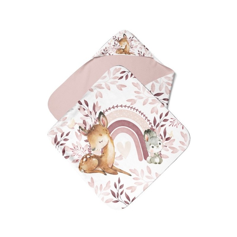 Panneau tissu pour cape de bain et lingettes motif  DOUCE FORET - Coton OEKO-TEX®  Mercerie des Princesses