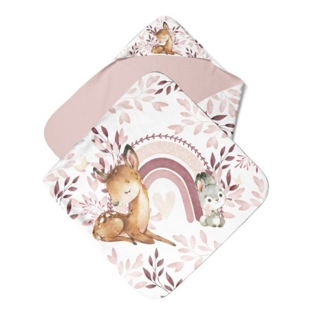 Panneau tissu pour cape de bain et lingettes motif  DOUCE FORET - Coton OEKO-TEX®  Mercerie des Princesses