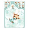 Panneau tissu pour cape de bain et lingettes motif Bébé Girafe Pastel Vert D'eau - Coton OEKO-TEX®  Mercerie des Princesses