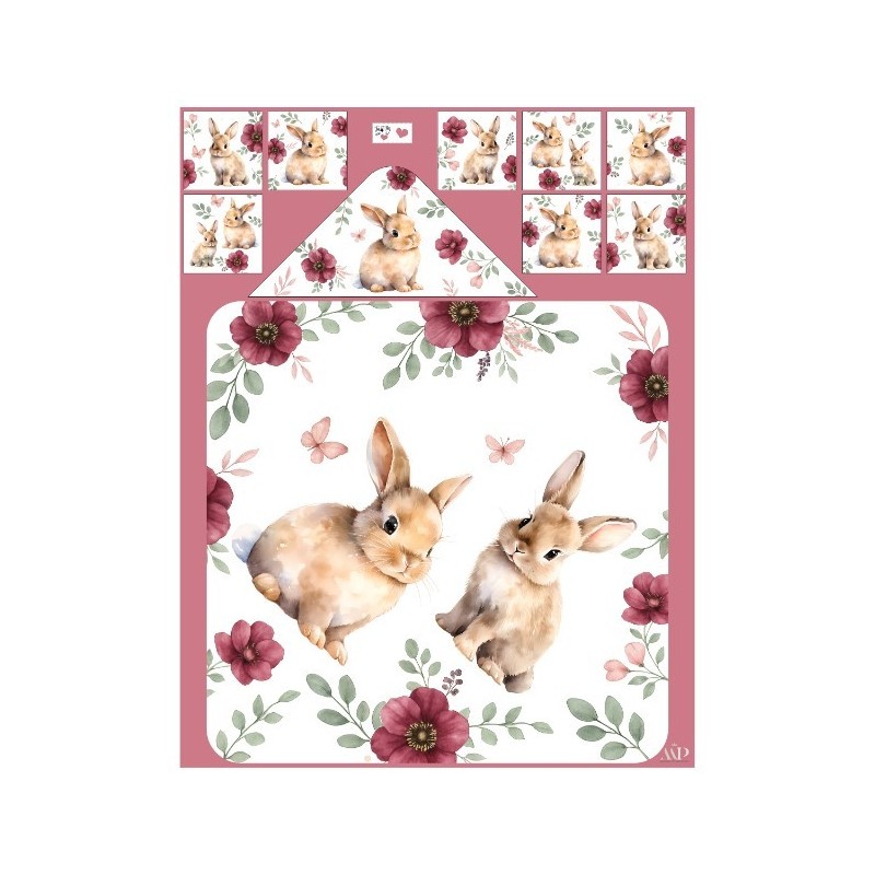 Cape de Bain Floral Bunny Garden  Mercerie des Princesses