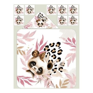 Coupon couture cape de bain bébé Panda Leopard + 8 lingettes lavables – Oeko-Tex – kit couture facile  Mercerie des Princesses