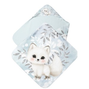 Coupon couture cape de bain Renard Arctic bébé + 8 lingettes lavables – Oeko-Tex – kit couture facile