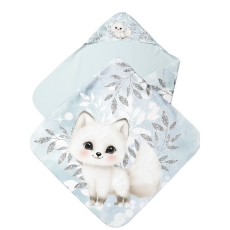 Coupon couture cape de bain Renard Arctic bébé + 8 lingettes lavables – Oeko-Tex – kit couture facile