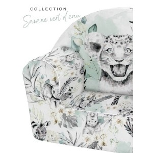  Tissu pour Housse de Fauteuil Club à réaliser soi même - Savane vert d'eau Mercerie des Princesses