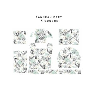  Tissu pour Housse de Fauteuil Club à réaliser soi même - Savane vert d'eau Mercerie des Princesses