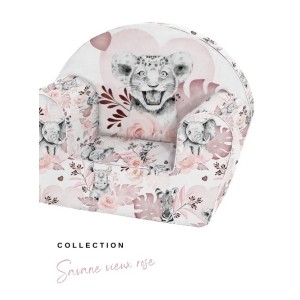  Tissu pour Housse de Fauteuil Club à réaliser soi même - Savane vieux rose Mercerie des Princesses