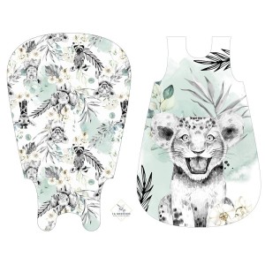  Panneau Gigoteuse Lion Savane Vert d'eau Mercerie des Princesses
