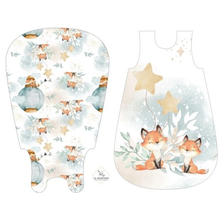 Panneau Gigoteuse Lovely Fox celadon Mercerie des Princesses