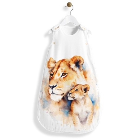 Panneau tissu pour gigoteuse bébé "Lionne et Lionceau" - Coton OEKO-TEX® Mercerie des Princesses