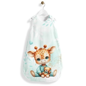 Panneau Gigoteuse Bébé Girafe Pastel Vert D'eau Mercerie des Princesses