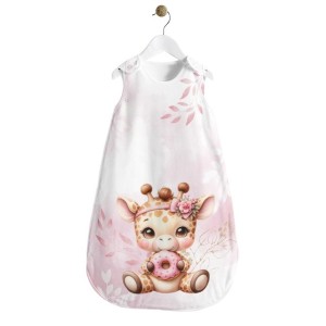 Panneau Gigoteuse Bébé Girafe Pastel Vieux Rose Mercerie des Princesses