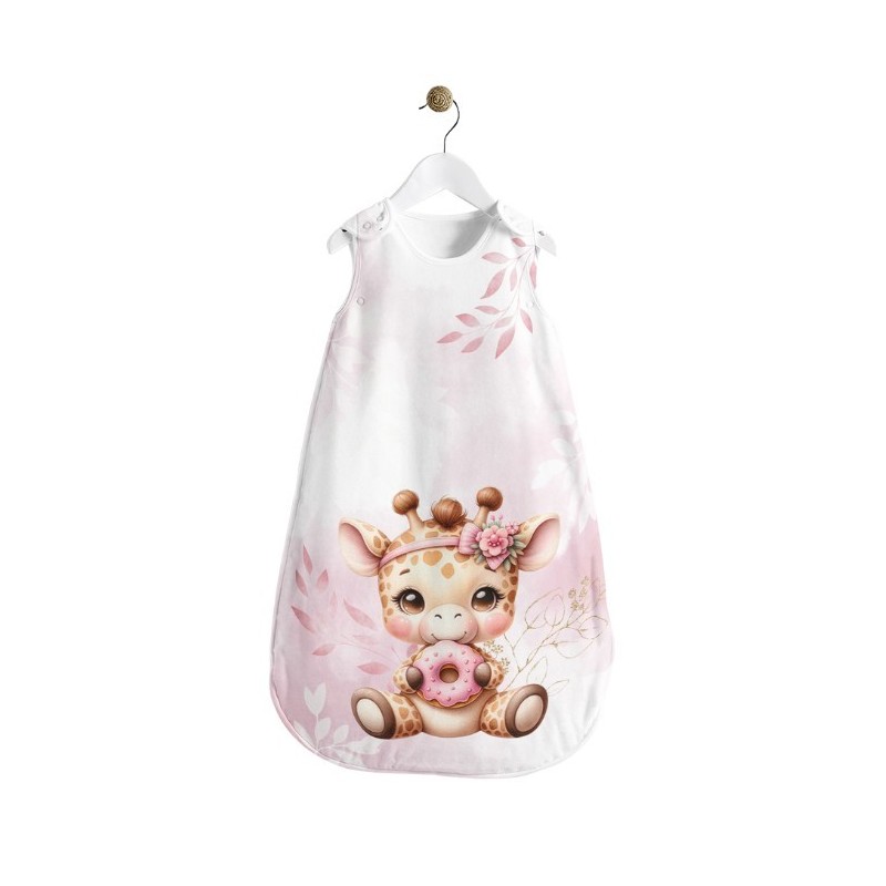 Panneau Gigoteuse Bébé Girafe Pastel Vieux Rose Mercerie des Princesses