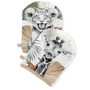 Coupon pour 5 Gants de toilette pour bébé à réaliser soi-même savane Africaine Éponge de Bambou Oeko-Tex Mercerie des Princesses