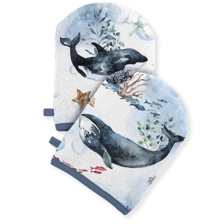 Coupon pour 5 Gants de toilette pour bébé à réaliser soi-même Marine Éponge de Bambou Oeko-Tex Mercerie des Princesses