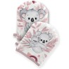 Coupon pour 5 Gants de toilette pour bébé à réaliser soi-même Koala Vieux rose Éponge de Bambou Oeko-Tex Mercerie des Princesses