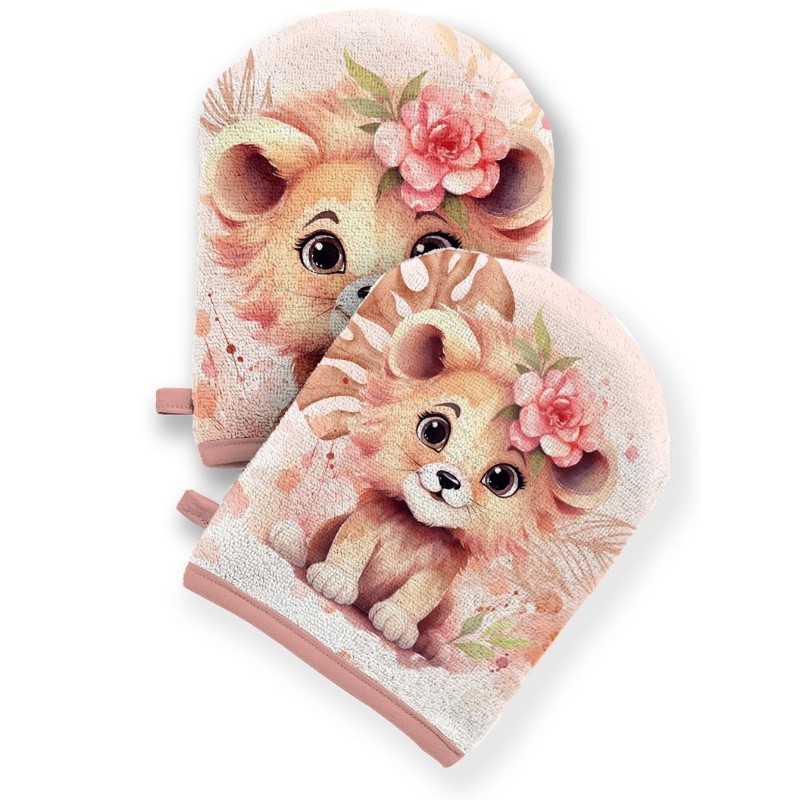 Coupon pour 5 Gants de toilette pour bébé à réaliser soi-même Rainbow Lion Éponge de Bambou Oeko-Tex Mercerie des Princesses