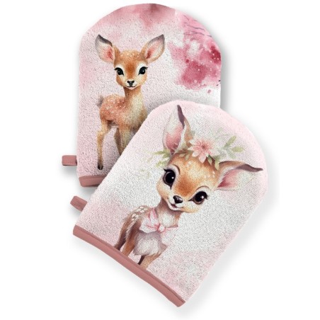 Coupon pour 5 Gants de toilette pour bébé à réaliser soi-même Biche Enchantée Éponge de Bambou Oeko-Tex Mercerie des Princesses