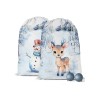 Panneau Pochon de Noël Cerf & Bonhomme de Neige Mercerie des Princesses