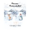  Panneau Pochon de Noël Cerf & Bonhomme de Neige Mercerie des Princesses