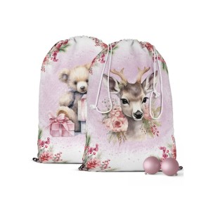 Panneau Pochon de Noël Cerf et Ours Mercerie des Princesses