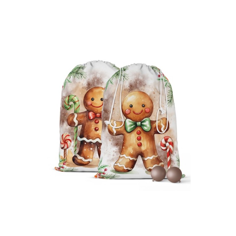 Panneau Pochon de Noël Pain d'Epice Mercerie des Princesses