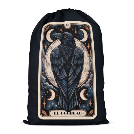 Panneau Pochon Halloween Tarot le corbeau Mercerie des Princesses