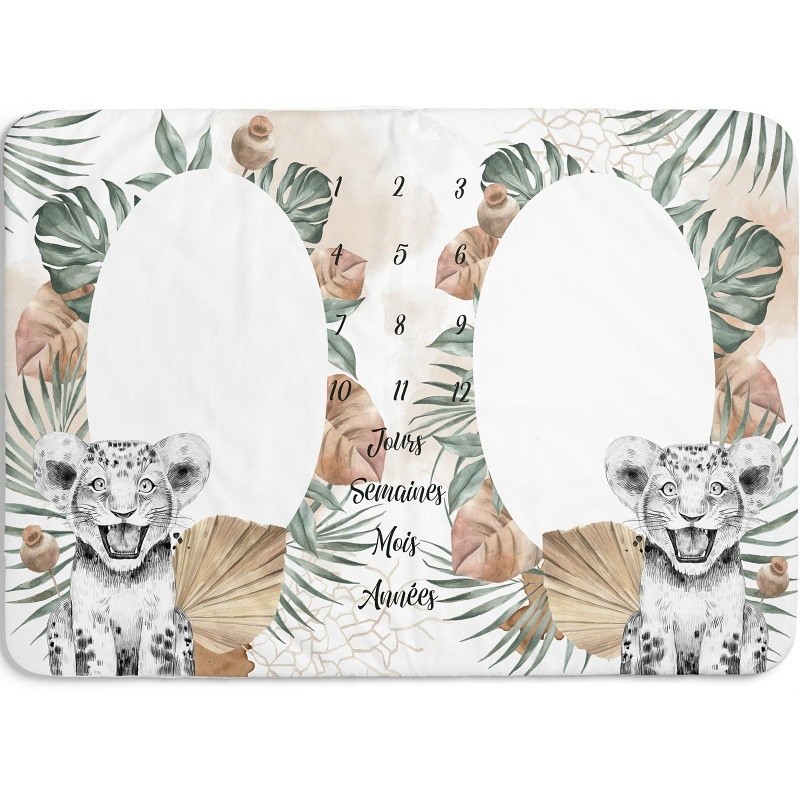 Tissu pour tapis photo étape à réaliser soi même pour jumeaux - Lionceaux de la savane africaine Mercerie des Princesses