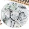 Coupon Ensemble Tapis Rond Eléphant Vert d'eau + 2 coussins Mercerie des Princesses
