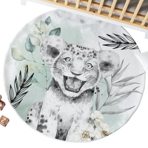 Ensemble Coupon Tapis Rond Savane Vert D'eau + 2 coussins Mercerie des Princesses