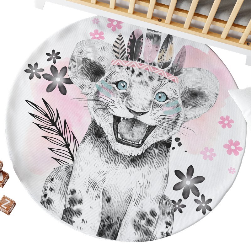 Coupon Tapis Rond Savane Noir & Rose + 2 coussins Mercerie des Princesses