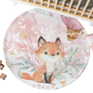 Ensemble Tapis Rond à faire soi même Lovely fox Rose + 2 coussins Mercerie des Princesses